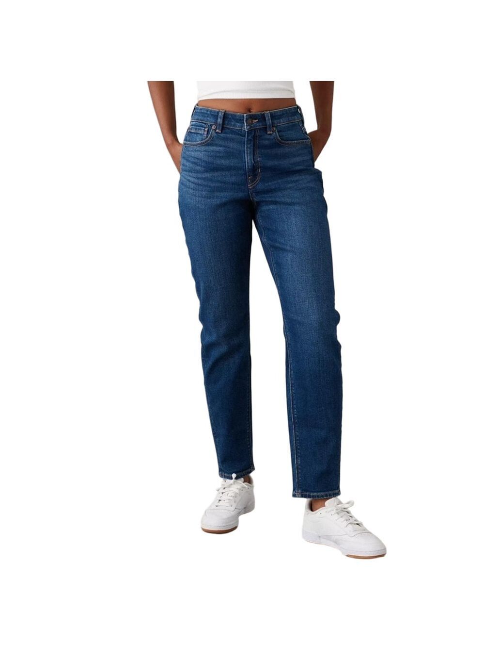 (NWOT) AE Stretch Mom Jean | Super High-Rise | Tinted Medium | Size 00 Short